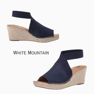 WHITE MOUNTAIN Navy Espadrille Wedge Sandals